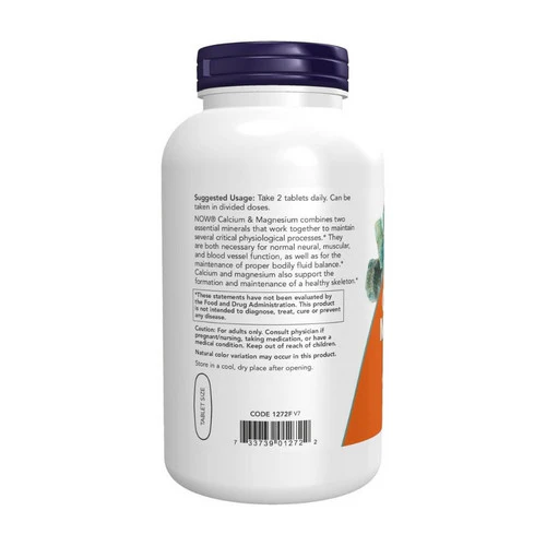 Now Foods, Calcium-Magnesium, 500/250 mg, 250 Tabs - Image 3