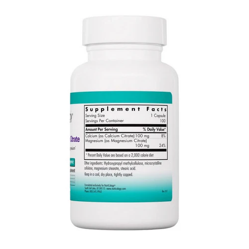 Nutricology/ Allergy Research Group, Calcium Magnesium Citrate, 100 Caps - Image 3