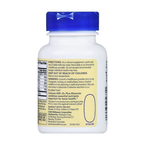 Foster And Thrive, Calcium Plus Vitamin D3 And Minerals, 600 Mg, 60 Tabs - Image 2
