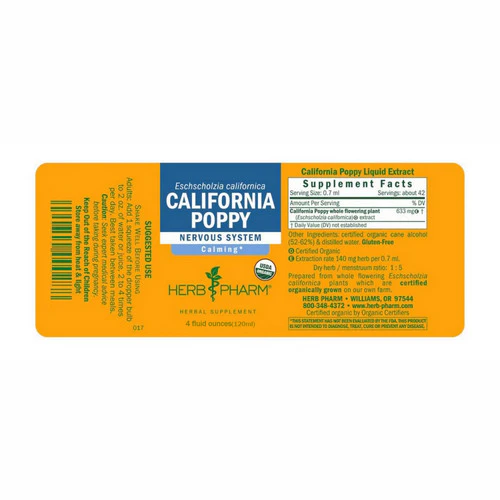 Herb Pharm, California Poppy Extract, 4 Oz - Image 2