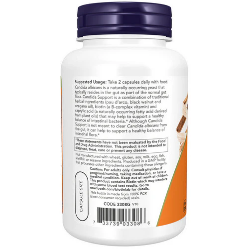 Now Foods, Candida Support, 90 Vcaps - Image 3