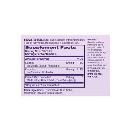 Natrol, Carb Intercept With Phase 2 Carb, 60 Veg Caps - Image 2