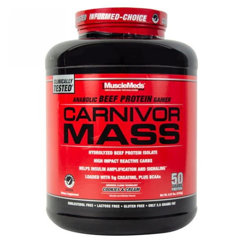 Muscle Meds, Carnivor Mass Cookie & Cream, 6 Lbs