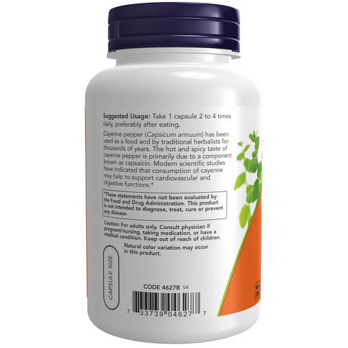 Now Foods, Cayenne, 500 mg, 250 Caps - Image 3