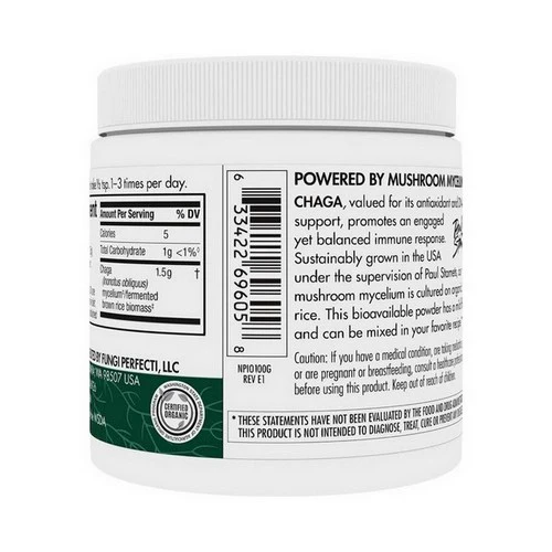Host Defense, Chaga Mushroom Mycelium Powder, 100 Grams - Image 3