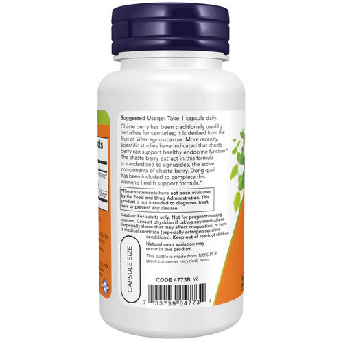 Now Foods, Chaste Berry-Vitex Extract, 300 mg, 90 Veg Caps - Image 3