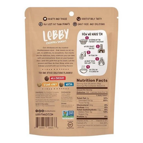 Lebby Snacks, Chickpea Dark Chocolate, 3.5 Oz (Case Of 6) - Image 2