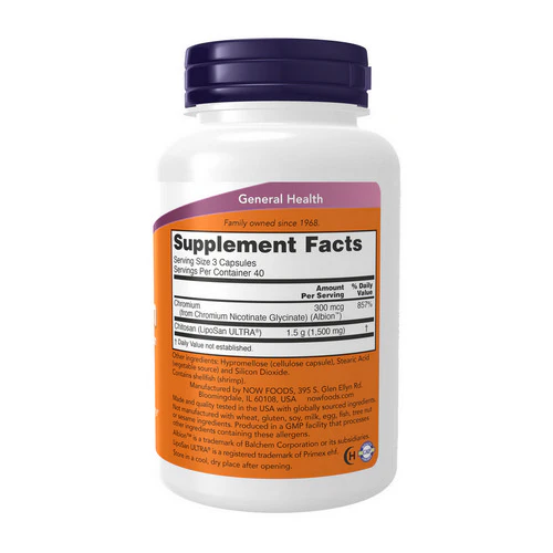 Now Foods, Chitosan plus Chromium, 500 mg, 120 Caps - Image 2