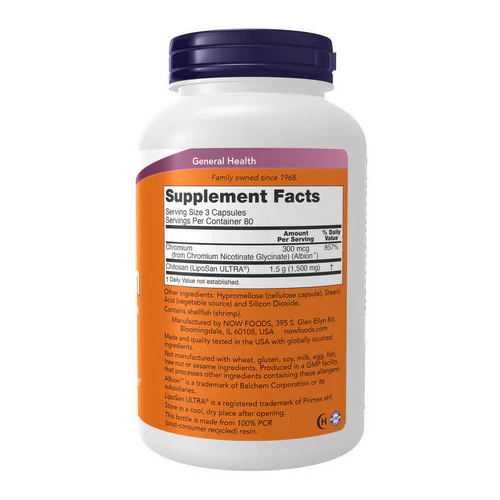 Now Foods, Chitosan plus Chromium, 500 mg, 240 Caps - Image 2
