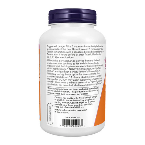Now Foods, Chitosan plus Chromium, 500 mg, 240 Caps - Image 3