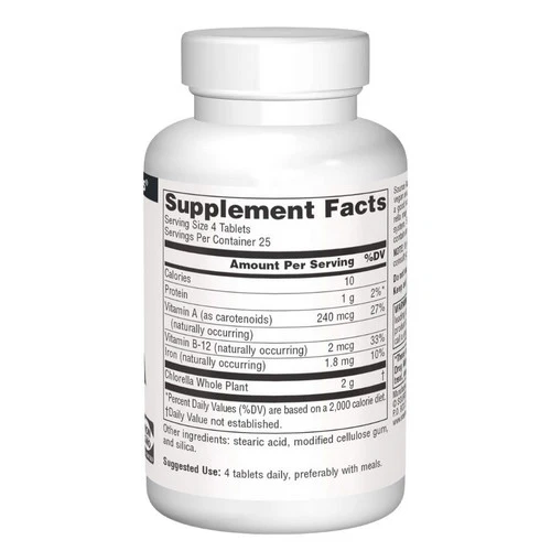 Source Naturals, Chlorella, 500 MG, 100 Tabs - Image 3
