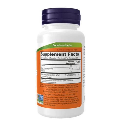 Now Foods, Chlorella, 1000 mg, 60 Tabs - Image 3