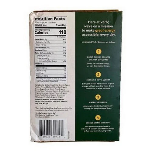 The Humble Co, Chocolate Chip Banana Bread Caffeinated Energy Bar, 16 Count - Image 2