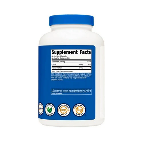 Nutricost, Choline Bitartrate Capsules, 650 Mg, 240 Count - Image 2