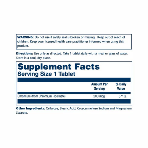 Solaray, Chromium Picolinate, 200 mcg, 50 Tabs - Image 2