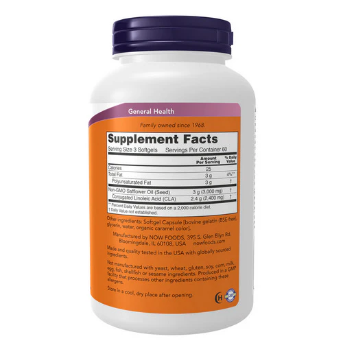 Now Foods, CLA - Conjugated Linoleic Acid, 800 Mg, 180 Softgels - Image 2