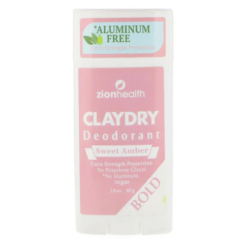 Zion Health, Clay Dry Bold Sweet Amber Deodorant, 2.8 Oz