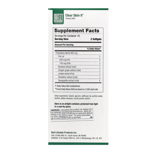 Bell Lifestyle, Clear Skin II, 90 Softgels - Image 3