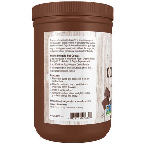 Now Foods, Cocoa Powder Certified Organic, 12 oz - Image 3