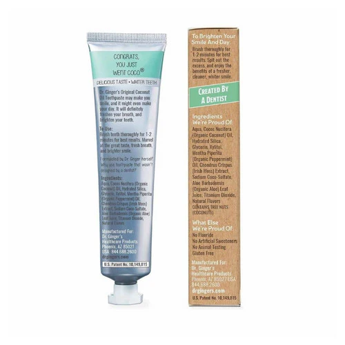 Dr.Ginger's, Coconut Oil Toothpaste, 4 Oz - Image 2