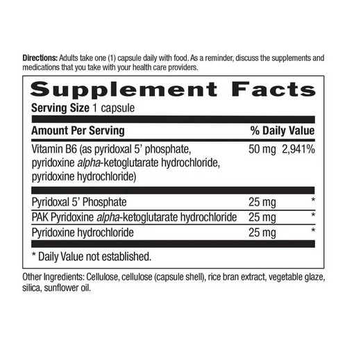 Country Life, Coenzyme Active B-6, 50 MG, 30 Caps - Image 2