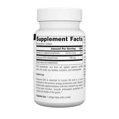 Source Naturals, Coenzyme Q10, 100 mg, 90 Softgel - Image 2