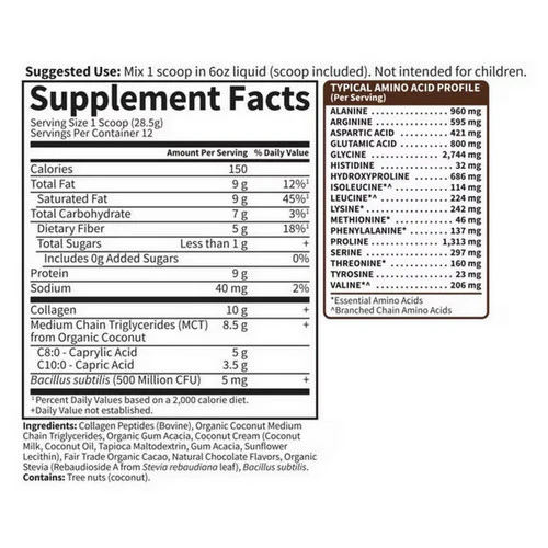 Garden of Life, Collagen Creamer Powder, Chocolate, 342 Grams - Image 2