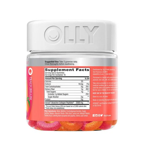 Olly, Collagen Gummy Rings Peach Bellini, 30 Gummies - Image 4