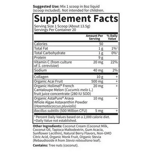 Garden of Life, Collagen Super Beauty Powder, Blueberry Acai, 270 Grams Powder - Image 2