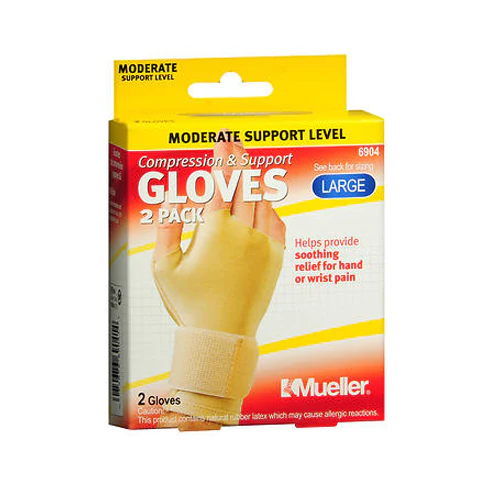 Mueller, Compression & Support Gloves Large, 1 Count