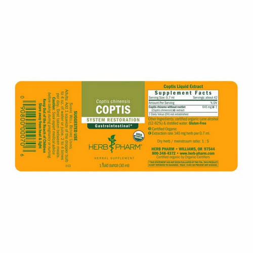 Herb Pharm, Coptis Extract, 1 Oz - Image 2