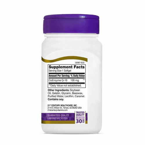 21st Century, CoQ 10, 100 mg, 90 Softgels - Image 4