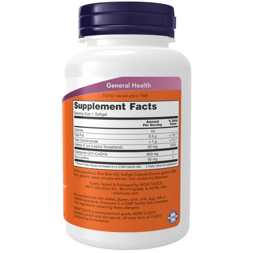Now Foods, CoQ10, 600 mg, 60 Softgels - Image 2