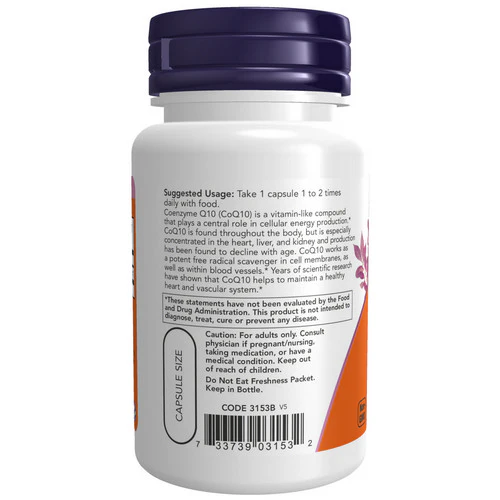 Now Foods, CoQ10, 60 mg, 60 Vcaps - Image 3