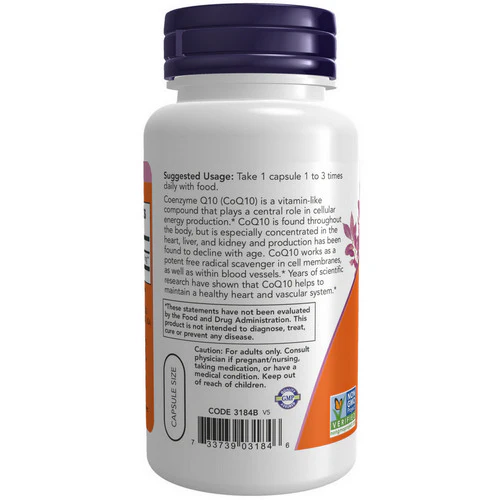 Now Foods, CoQ10, 30 mg, 60 Veg Caps - Image 3