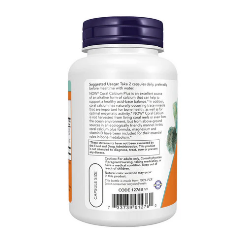 Now Foods, Coral Calcium Plus, 100 Vcaps - Image 3