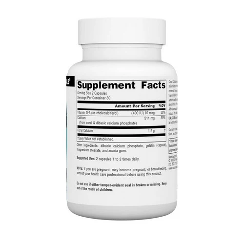 Source Naturals, Coral Calcium, 60 Caps - Image 2