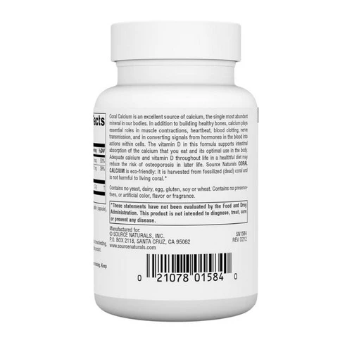 Source Naturals, Coral Calcium, 60 Caps - Image 3