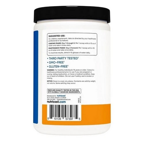 Nutricost, Creatine Monohydrate Powder Mandarin Orange, 500 Grams - Image 2