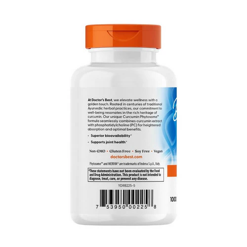 Doctors Best, Curcumin Phytosome with Meriva, 500 mg, 60 Vcaps - Image 3