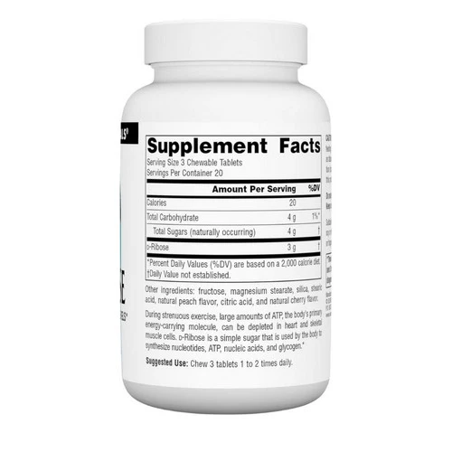 Source Naturals, D-Ribose, 1000 mg, 60 Tabs - Image 2