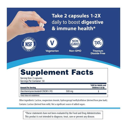 Florastor, Daily Probiotic Supplement, 250 mg, 100 Caps - Image 2