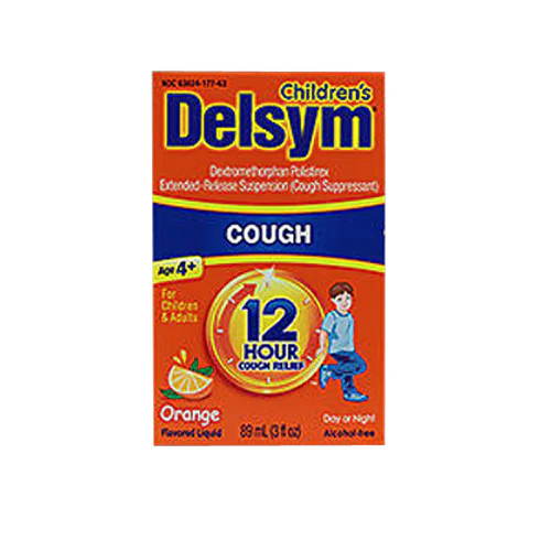 Delsym, Child 12 Hour Cough Suppressant Liquid Orange-Flavored, Orange Flavor 3 oz
