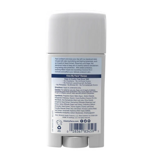 Kiss My Face, Deodorant Active Life, Fragrance Free EA 1/2.48 OZ - Image 2