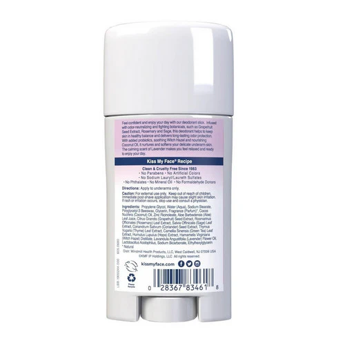 Kiss My Face, Deodorant Active Life, Lavender EA 1/2.48 OZ - Image 2