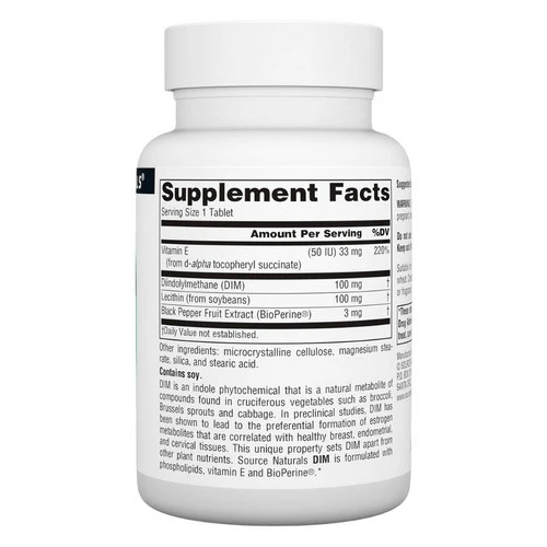 Source Naturals, Dim, 100 MG, (Diindolylmethane) 60 Tabs - Image 2