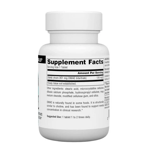 Source Naturals, DMAE, 351 mg, 50 Tabs - Image 2