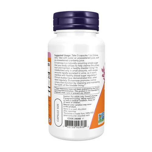 Now Foods, D-Mannose Urinary Support, 500 Mg, 60 VegCaps - Image 3