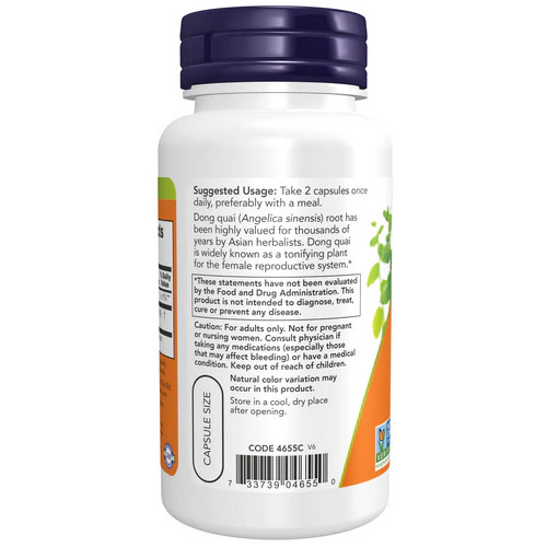 Now Foods, Dong Quai, 520 mg, 100 Caps - Image 3