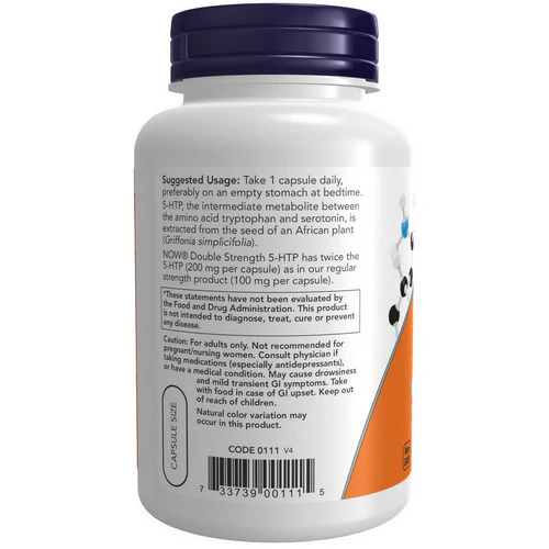 Now Foods, Double Strength 5 HTP, 200 mg, 120 vcaps - Image 3